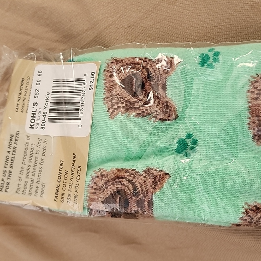 Mint Green Yorkie Dog Socks - Picture 4 of 5